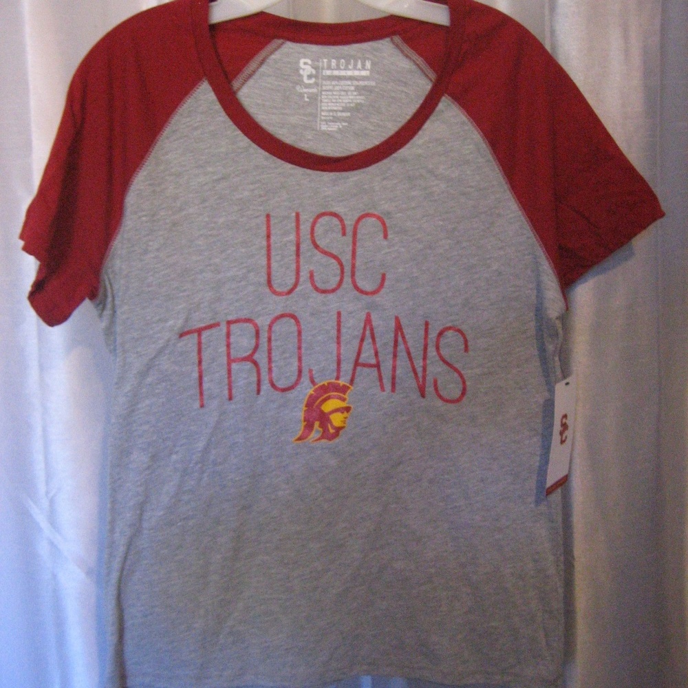Trojan Apparel Women's Grey USC T Shirt Sz L NWWT